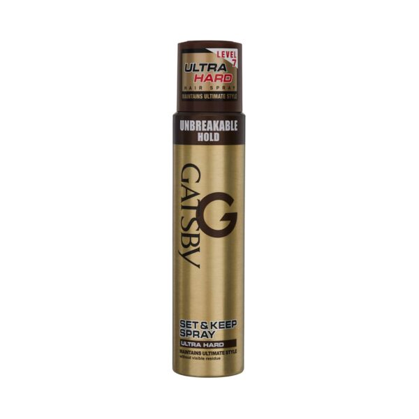 Gatsby Level 7 Hard Set & Hair Spray , Gloss Hyper Solid, Hard Set & Keep Hair Spray Combo - Gatsby