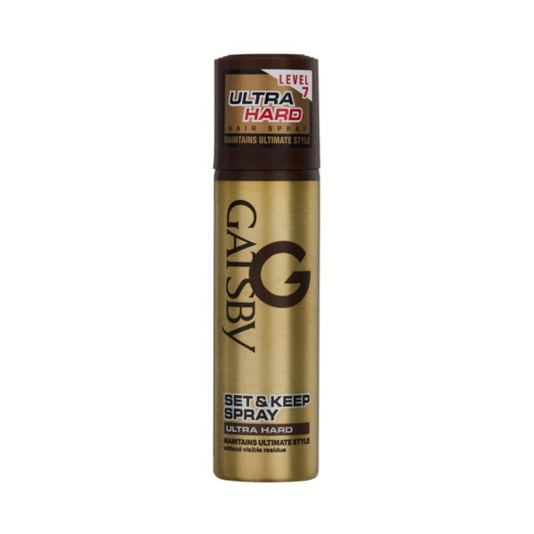 Gatsby Level 7 Hard Set & Hair Spray , Gloss Hyper Solid, Hard Set & Keep Hair Spray Combo - Gatsby