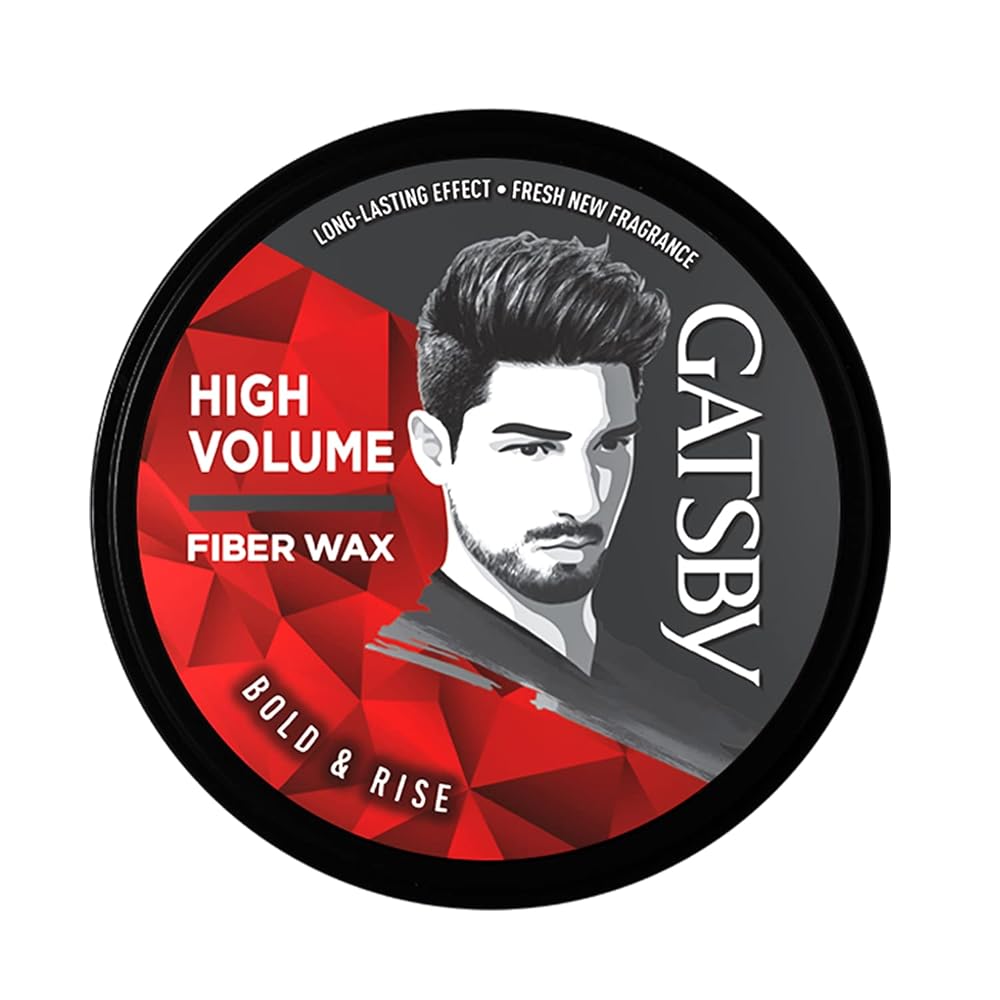Gatsby Styling Fiber Hair Wax - Bold & Rise 75gm | High Volume, Natural Finish, Strong Hold, Anytime Re-Stylable & Easy Wash Off | For High Quiff Hair Style | Hair Styling Wax...