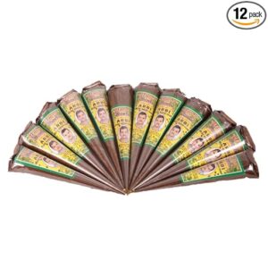 GEHLOT- Ultra Mehendi Cone | Natural and Herbal | No Chemical Used, Dark Longlasting Color| Each Box Contain 12pieces