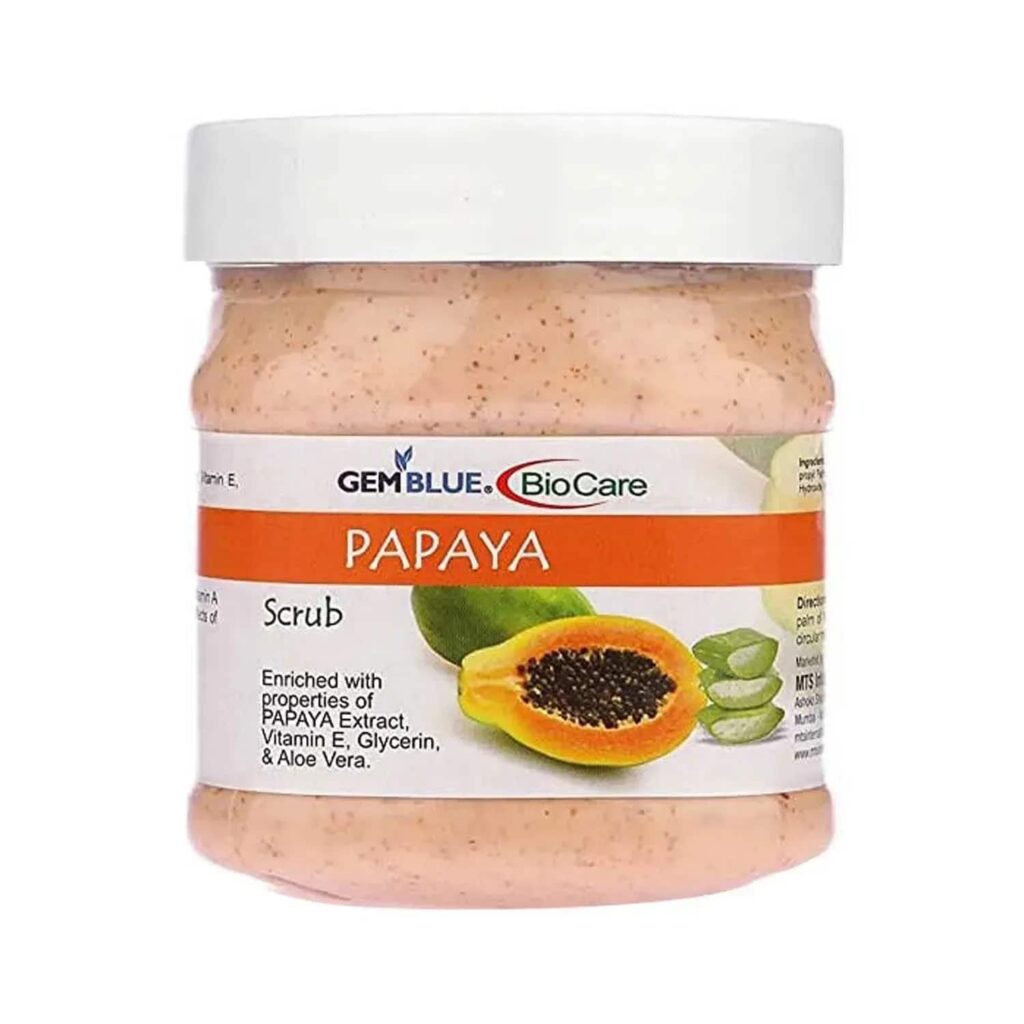 Gemblue Biocare Papaya Face And Body Scrub - (500ml) - Gemblue Biocare
