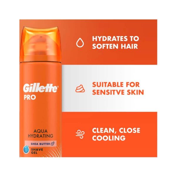 Gillette Aqua Hydrating with Shea Butter Pro Shaving Gel (195g) - Gillette