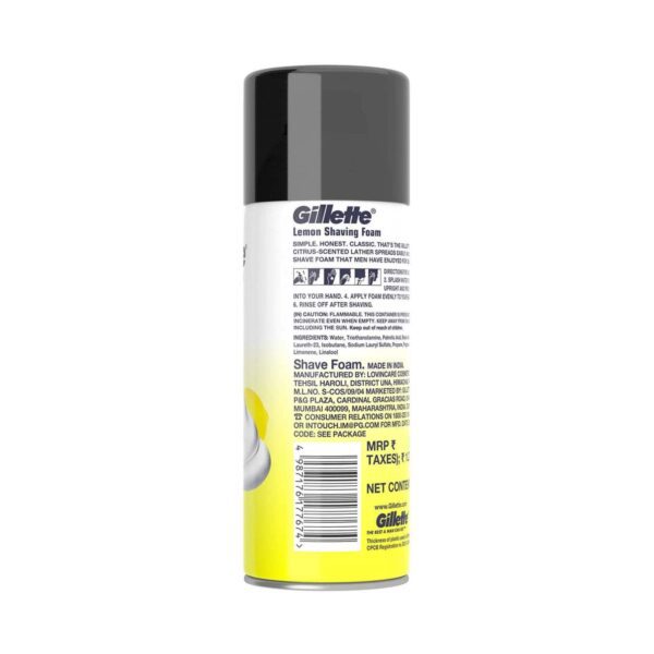 Gillette Classic Lemon Lime Pre Shaving Foam (196g) - Gillette