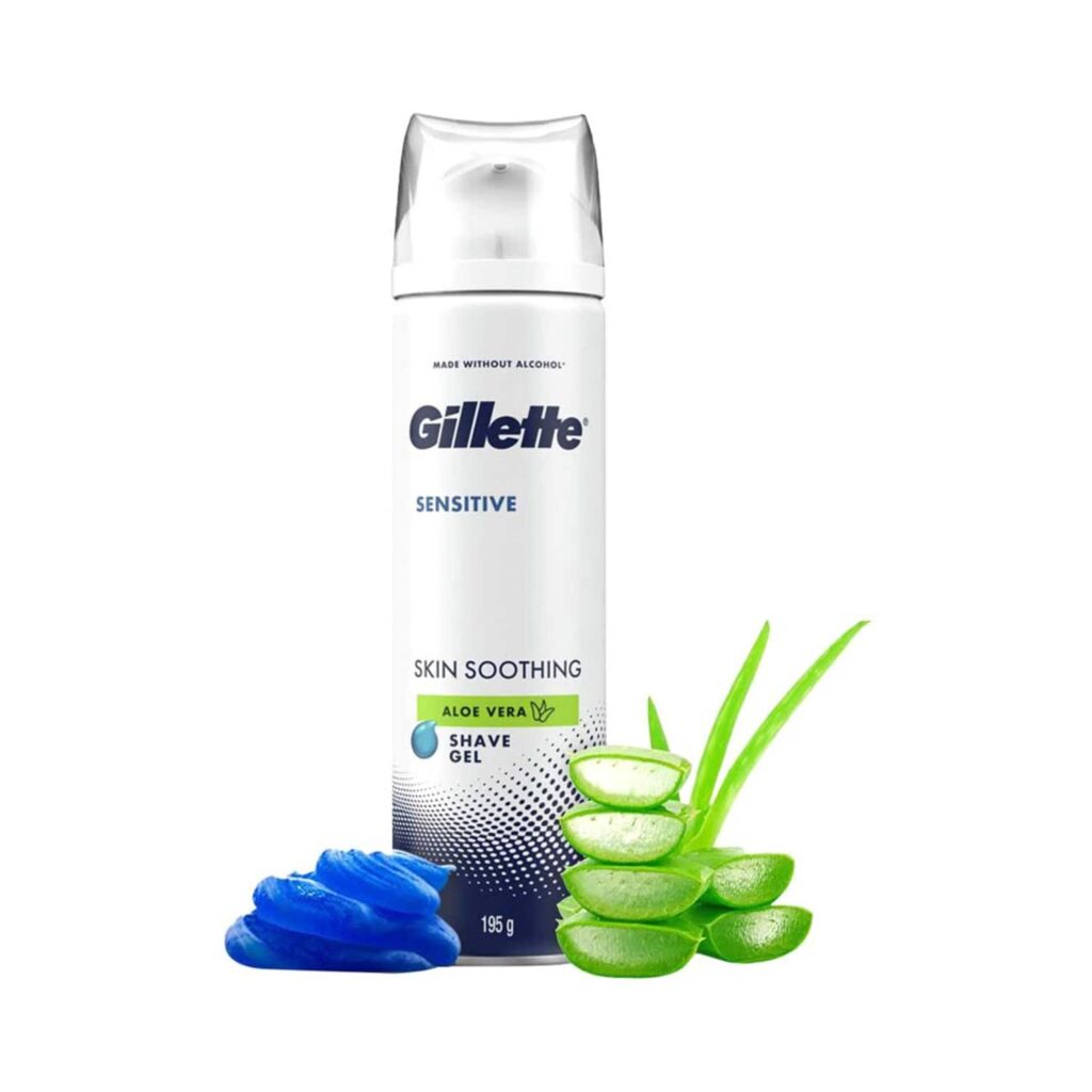 Gillette Sensitive Shaving Gel Soothing with Aloe Vera (195g) - Gillette