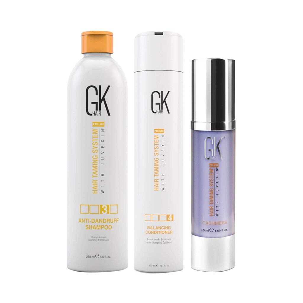 GK Hair Anti Dandruff Shampoo (250 ml) with Balancing Conditioner(300 ml) and Cashmere (50 ml) - GK Hair