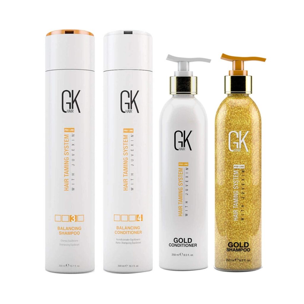 GK Hair Balancing Shampoo and Conditioner 300m with Gold Shampoo and Conditioner (250 ml) - GK Hair