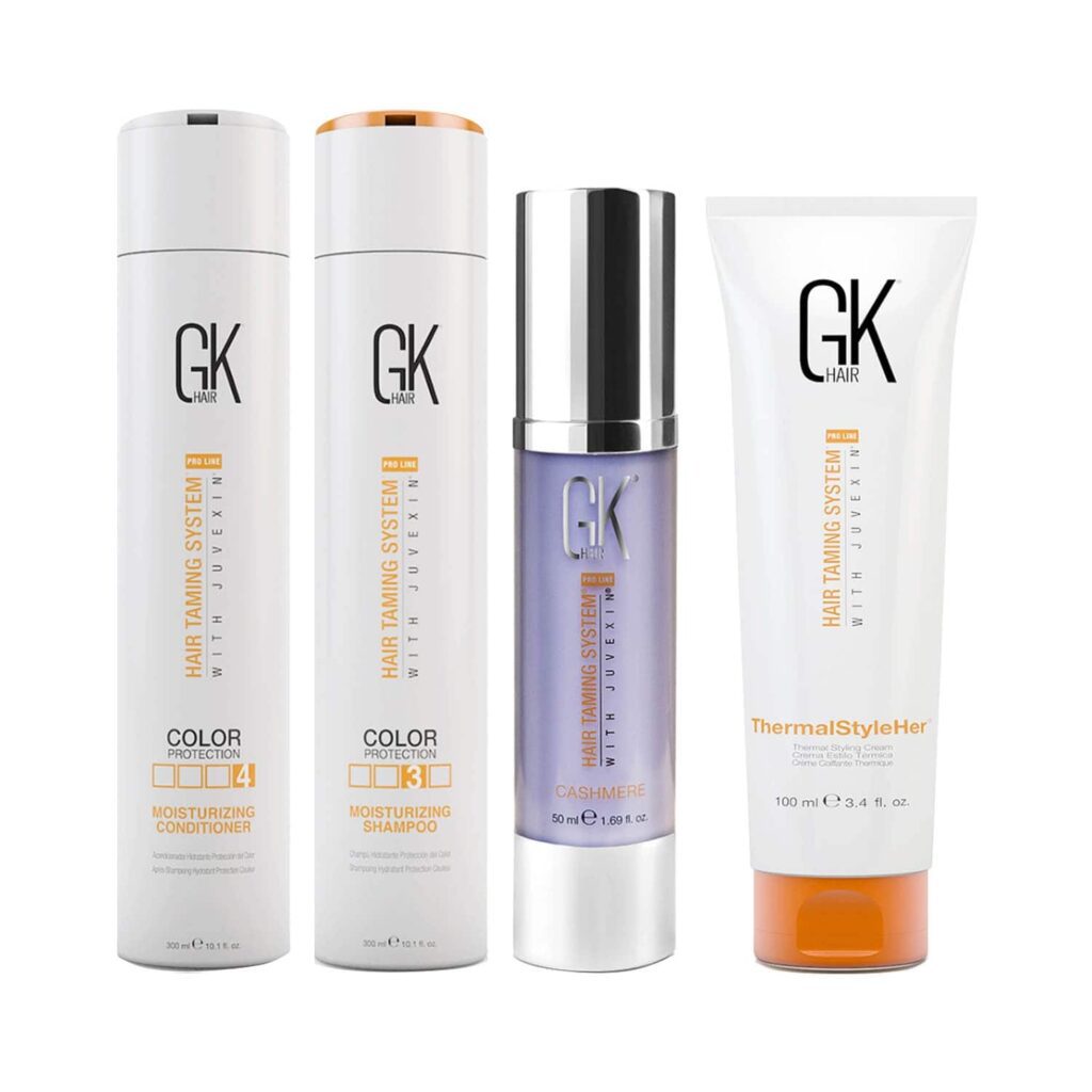 GK Hair Moisturizing Shampoo and Conditioner(300 ml)+ Cashmere(50 ml)&Thermal styler Cream(100 ml) - GK Hair