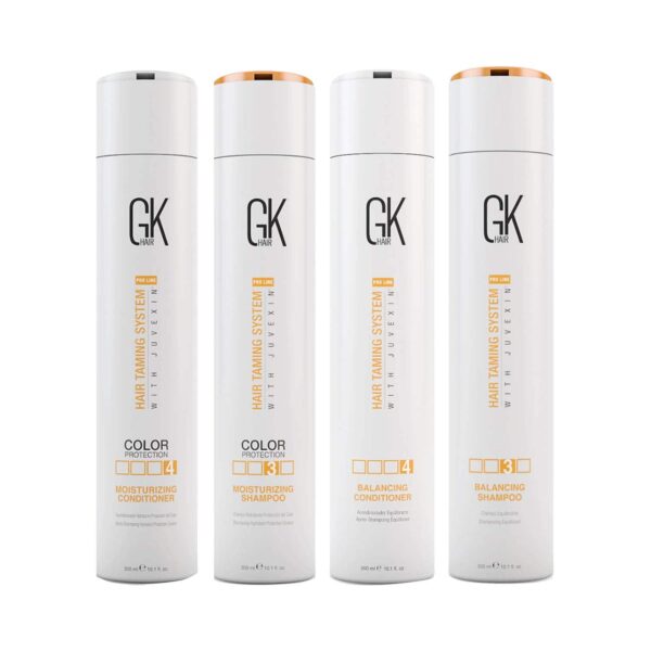 GK Hair Moisturizing Shampoo and Conditioner(300 ml) with Balancing Shampoo and Conditioner(300 ml) - GK Hair