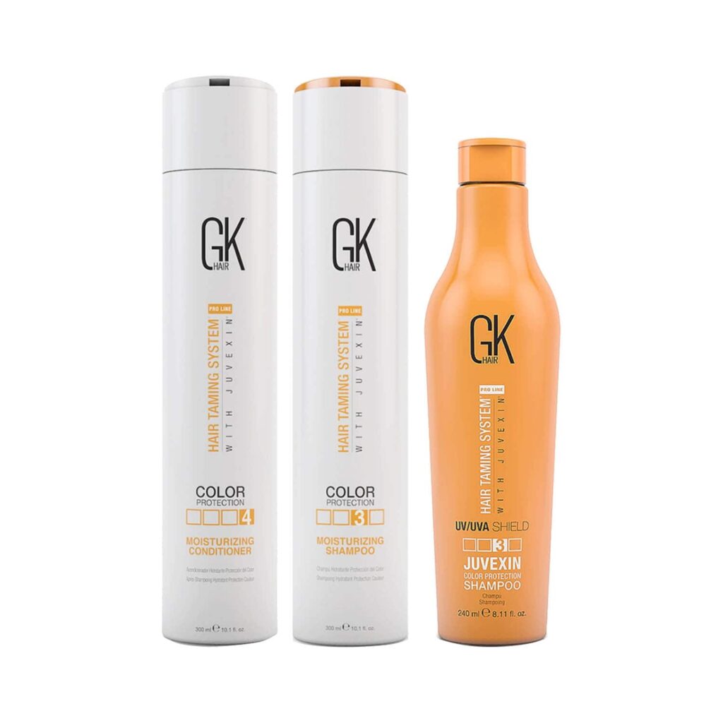 GK Hair Moisturizing Shampoo and Conditioner(300 ml) with Color Shield Shampoo(240 ml) - GK Hair