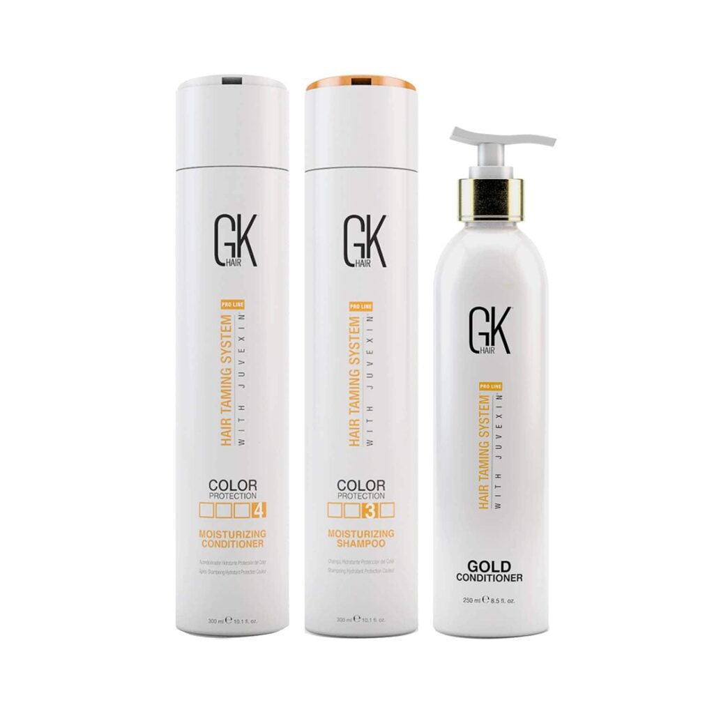 GK Hair Moisturizing Shampoo and Conditioner(300 ml) with Gold Condtioner (250 ml) - GK Hair