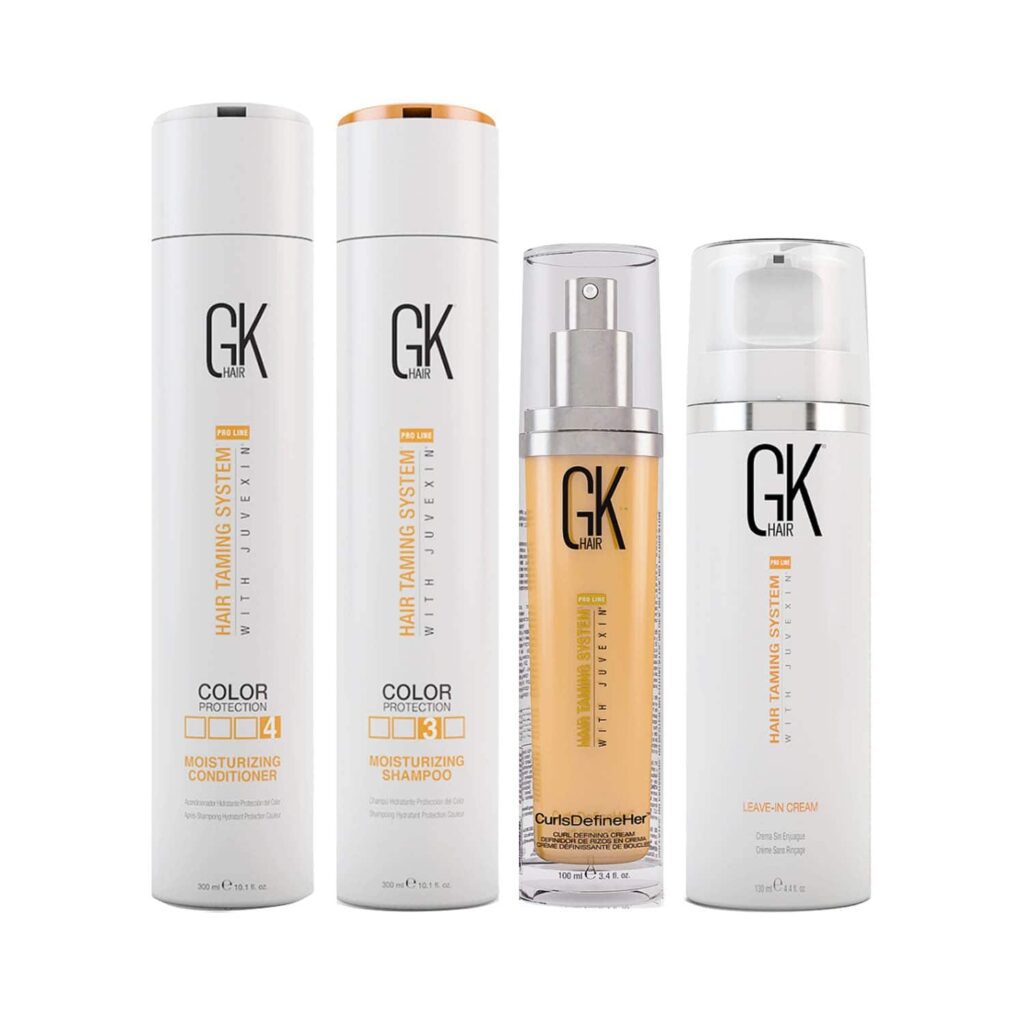 GK Hair Moisturizing Shampoo and Conditioner,Curls Defineher Cream, leave-in Conditioner Spray Combo - GK Hair