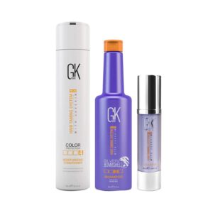 GK Hair Silver Bombshell Shampoo (280 ml) Moisturizing Conditioner(300 ml) and Cashmere (50 ml) - GK Hair
