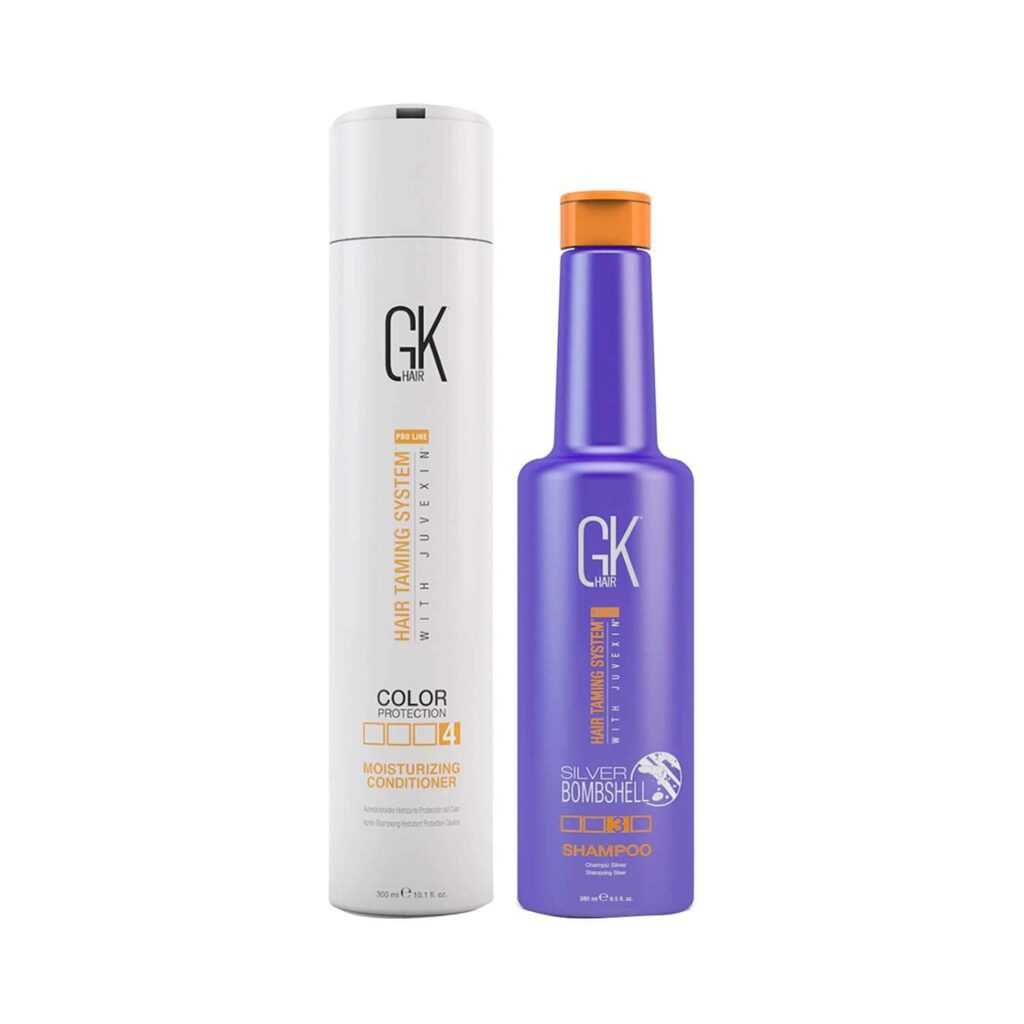 GK Hair Silver Bombshell Shampoo (280 ml) with Moisturizing Conditioner(300 ml) Combo - GK Hair