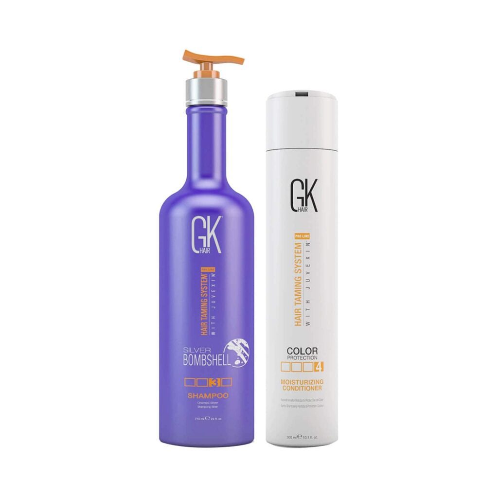 GK Hair Silver Bombshell Shampoo 710 ml with Moisturizing Conditioner(300 ml) - GK Hair