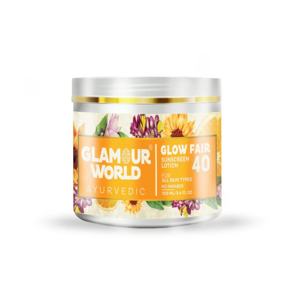 Glamour World Ayurvedic Glow Fair 40 Sunscreen Lotion, 100ml Cream