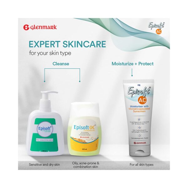 Glenmark Episoft AC Moisturizer with Microencapsulated Sunscreen SPF 30+ (125 g) - Episoft