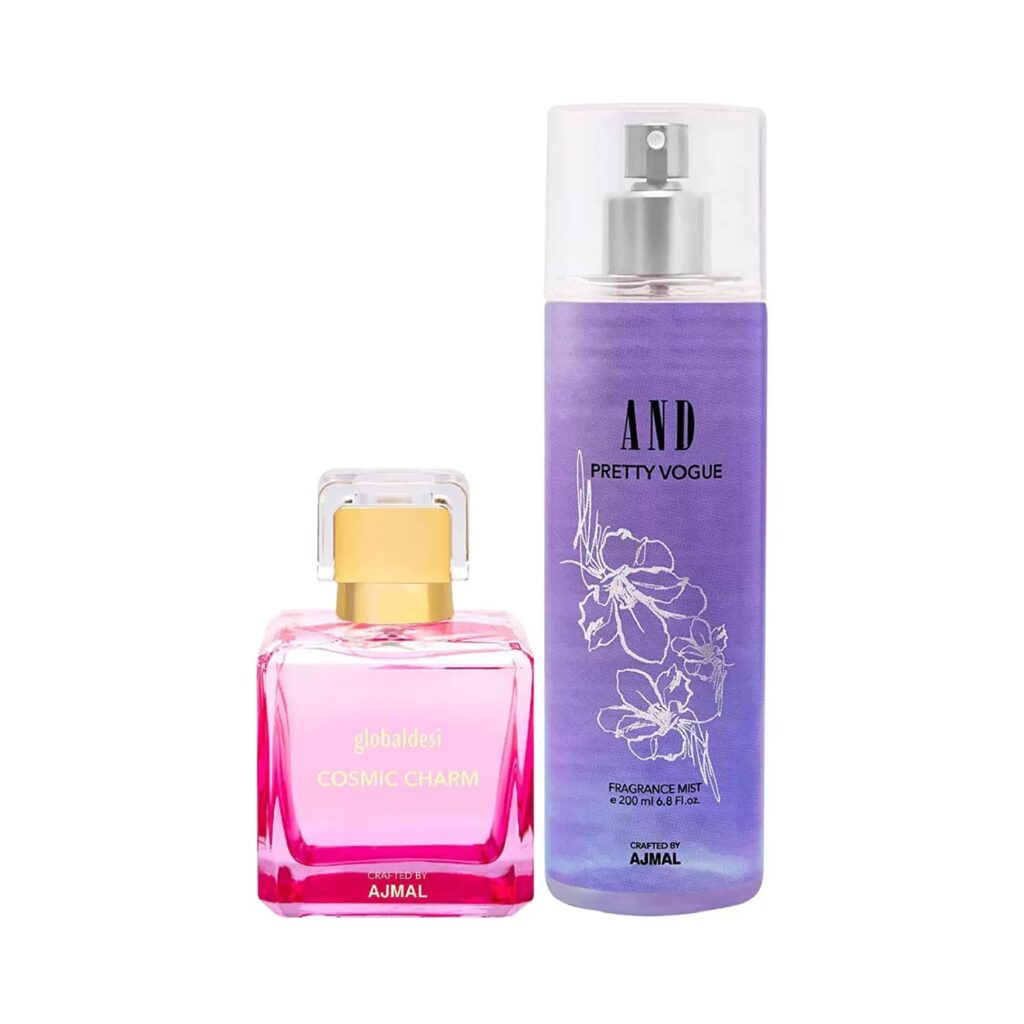 Global Desi Cosmic Charm Eau De Parfum & And Pretty Vogue Body Mist - (2Pcs) - Global Desi