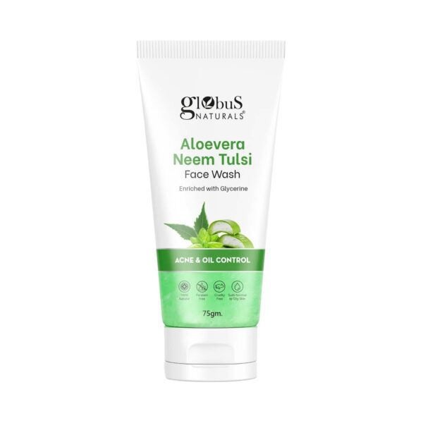 Globus Naturals Acne & Oil Control Aloe Vera Neem Tulsi & Hydro Boost Lavender Face Wash Combo (2 Pcs) - Globus Naturals