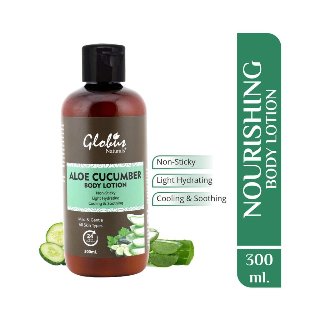Globus Naturals Aloe Cucumber Body Lotion Enriched With Aloe Vera, Sandalwood, Sunflower (300ml) - Globus Naturals