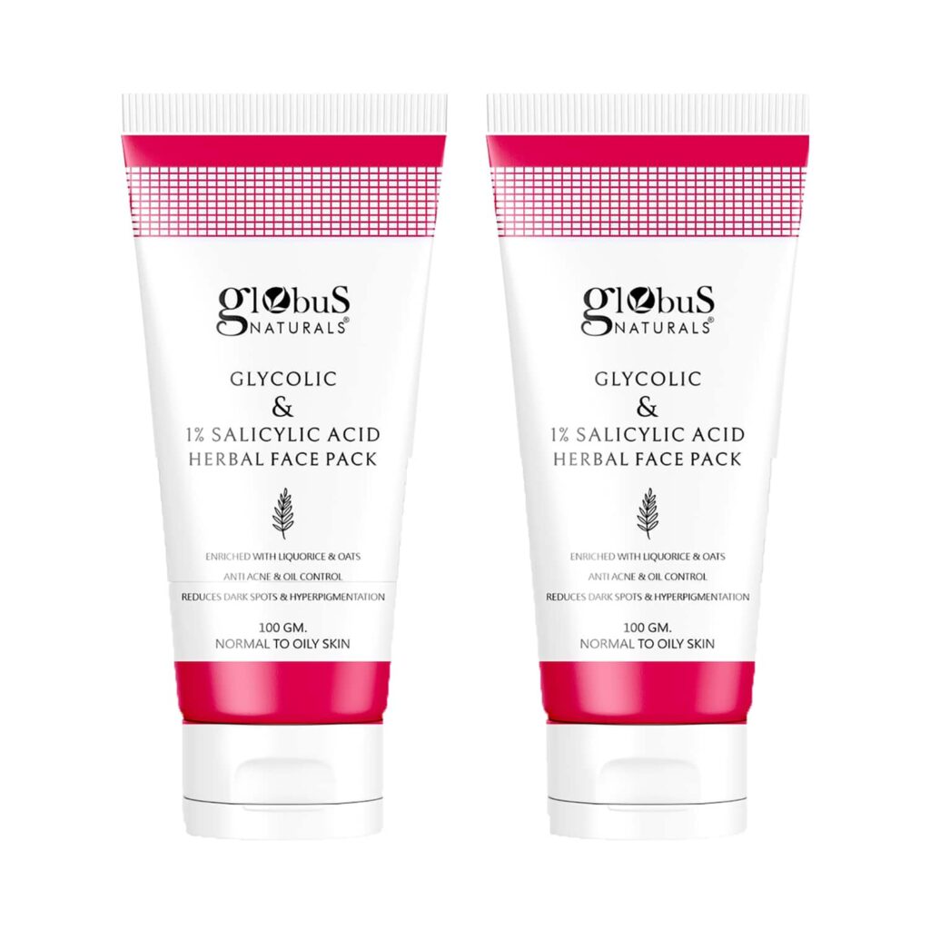 Globus Naturals Anti Acne Glycolic & 1 % Salicylic Acid Face Pack (2 Pcs) - Globus Naturals