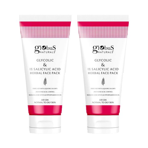 Globus Naturals Anti Acne Glycolic & 1 % Salicylic Acid Face Pack (2 Pcs) - Globus Naturals
