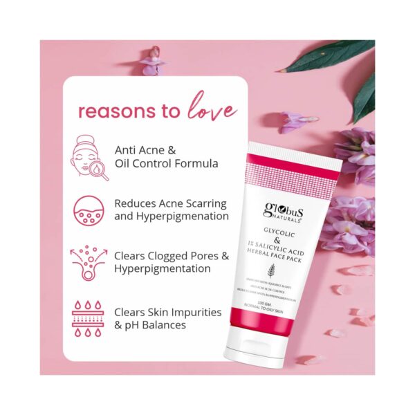 Globus Naturals Anti Acne Glycolic & 1 % Salicylic Acid Face Pack (2 Pcs) - Globus Naturals