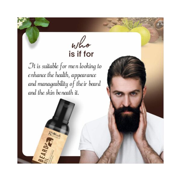 Globus Naturals Beard Oil Enriched With Amla, Reetha Erand & Sesame Oil (50ml) - Globus Naturals