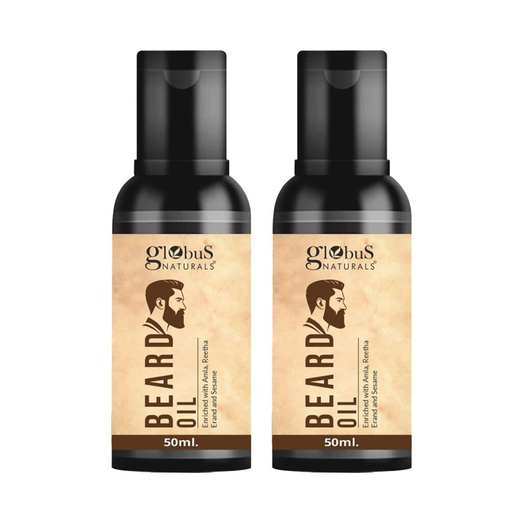 Globus Naturals Beard Oil Enriched With Amla, Reetha Erand & Sesame Oil Combo (2 Pcs) - Globus Naturals