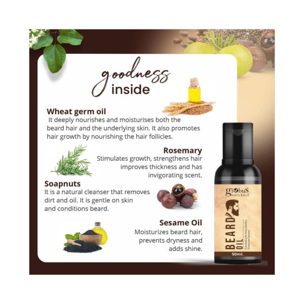 Globus Naturals Beard Oil Enriched With Amla, Reetha Erand & Sesame Oil Combo (2 Pcs) - Globus Naturals