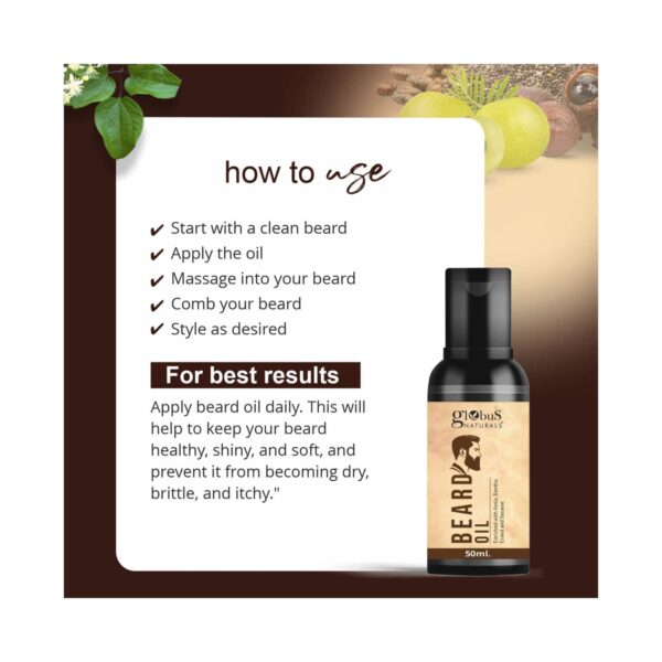 Globus Naturals Beard Oil Enriched With Amla, Reetha Erand & Sesame Oil Combo (2 Pcs) - Globus Naturals