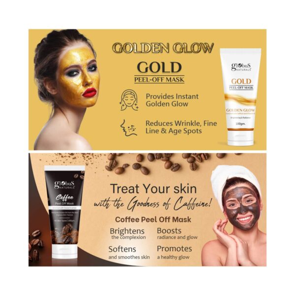 Globus Naturals Brightening & Glow Peel Off Mask Combo (2 Pcs) - Globus Naturals