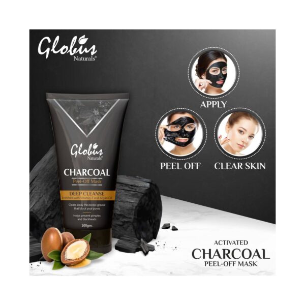 Globus Naturals Charcoal Peel Off Mask - (3Pcs) - Globus Naturals