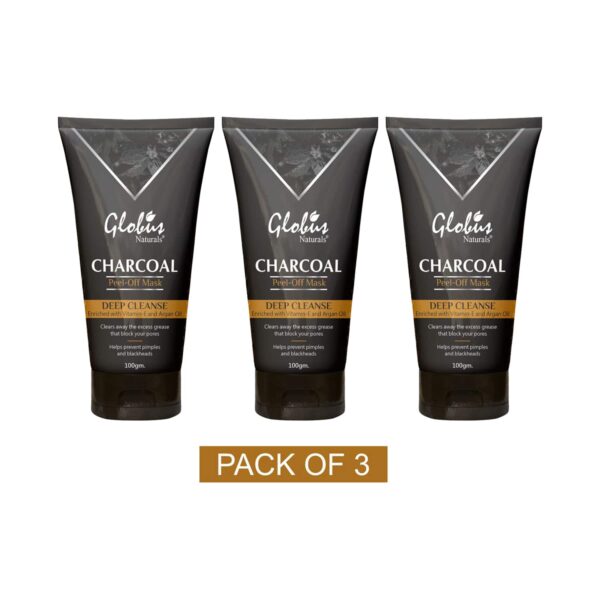 Globus Naturals Charcoal Peel Off Mask - (3Pcs) - Globus Naturals