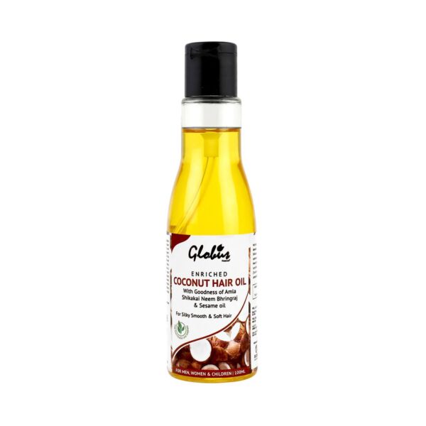 Globus Naturals Coconut Hair Oil With Goodness Of Amla Shikakai Neem Bhringraj & Sesame Oil (100ml) - Globus Naturals