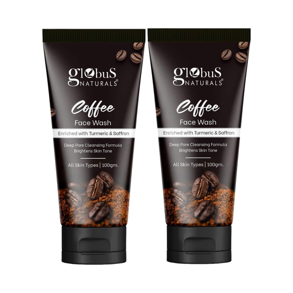 Globus Naturals Coffee Deep Pore Cleansing Formula Brightens Skin Tone Face Wash Combo (2 Pcs) - Globus Naturals