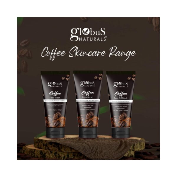 Globus Naturals Coffee Face Scrub Removes Blackheads & Tanning, Brightens Skin Tone Combo (2 Pcs) - Globus Naturals