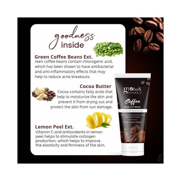 Globus Naturals Coffee Peel Off Mask For Skin Brightening (100g) - Globus Naturals