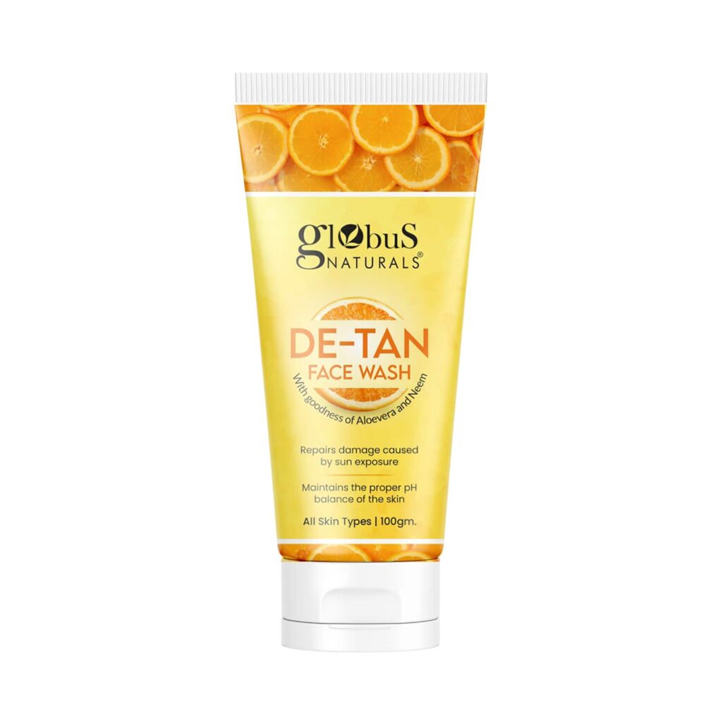 Globus Naturals De Tan Face Wash Enriched With Neem & Aloe Vera - Globus Naturals