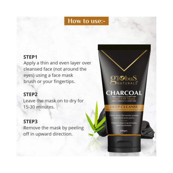 Globus Naturals Deep Cleanse Charcoal & Glycolic & 1% Salicylic Acid Peel Off Mask Combo ( Men) (2pc) - Globus Naturals