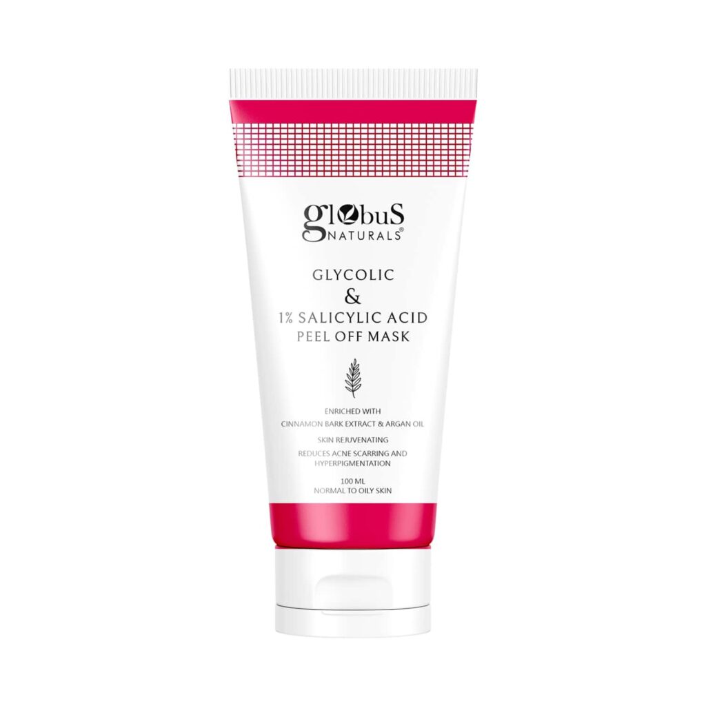Globus Naturals Glycolic & 1% Salicylic Acid Anti Acne Peel Off Mask (100g) - Globus Naturals