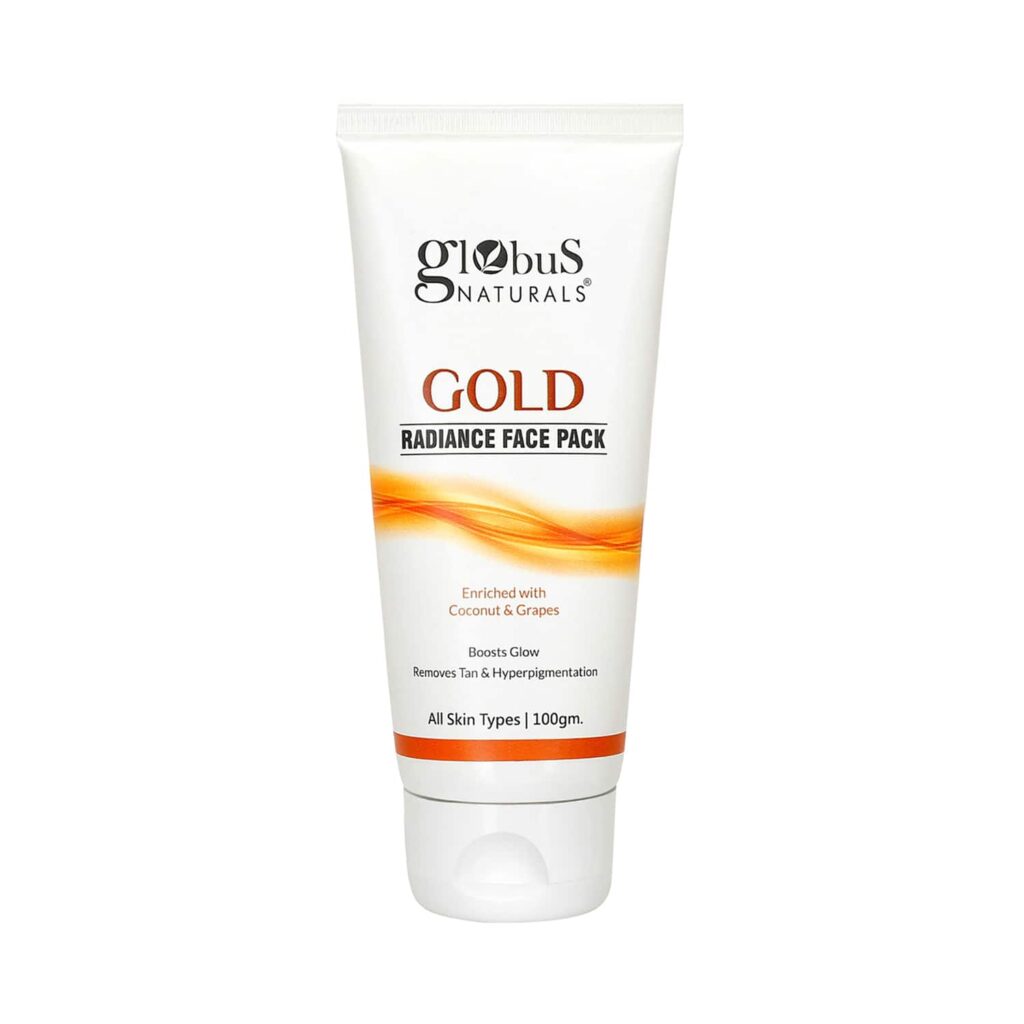 Globus Naturals Gold Radiance Anti Ageing & Brightening Face Pack Enriched With Saffron (100g) - Globus Naturals