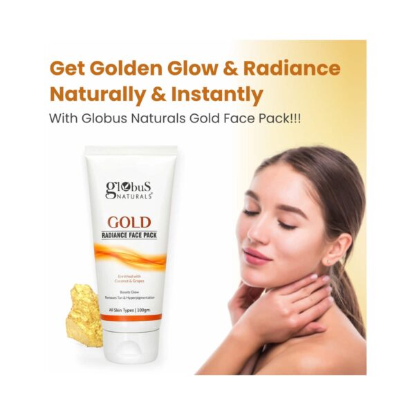 Globus Naturals Gold Radiance Anti Ageing & Brightening Face Pack Enriched With Saffron (2 Pcs) - Globus Naturals