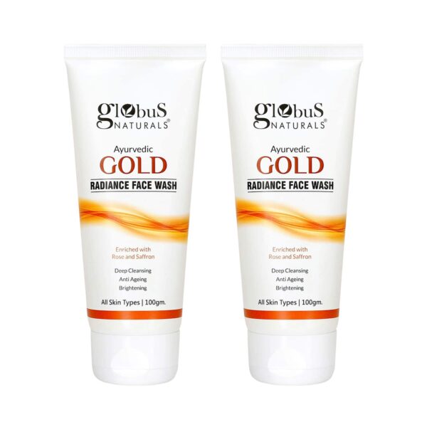Globus Naturals Gold Radiance Anti Ageing & Brightening Face Pack Enriched With Saffron (2 Pcs) - Globus Naturals