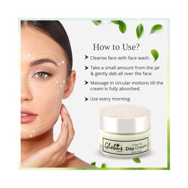 Globus Naturals Green Tea Day Cream With Goodness Of Lemongrass (50g) - Globus Naturals