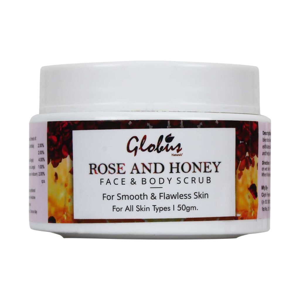 Globus Naturals Honey & Rose Face & Body Scrub (50g) - Globus Naturals