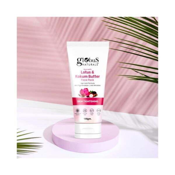Globus Naturals Lotus & Kokum Butter Face Pack For Anti-Ageing & Skin Lightening (100g) - Globus Naturals