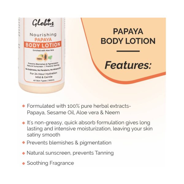 Globus Naturals Nourishing Papaya Body Lotion (300ml) - Globus Naturals