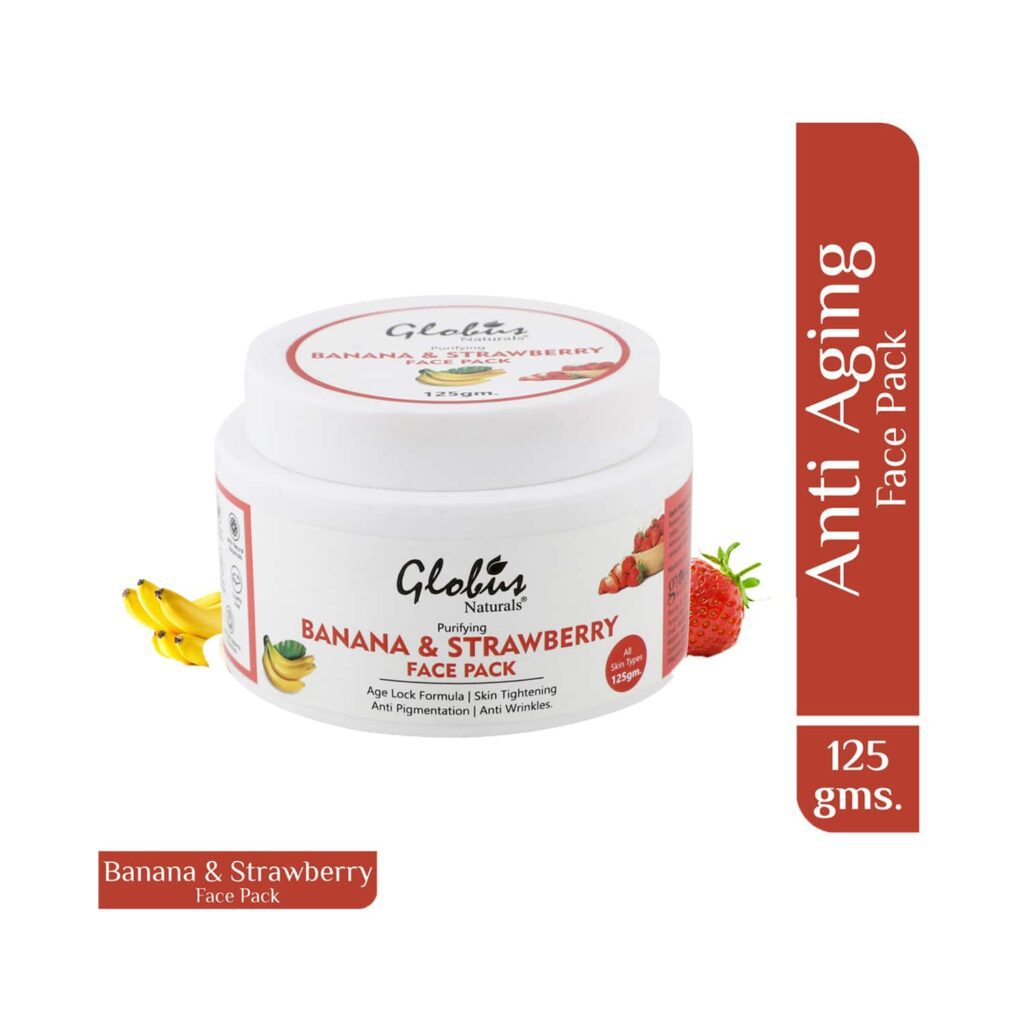 Globus Naturals Purifying Banana & Strawberry Anti Aging Face Pack (125g) - Globus Naturals