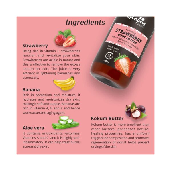 Globus Naturals Refreshing Strawberry Body Lotion (300ml) - Globus Naturals