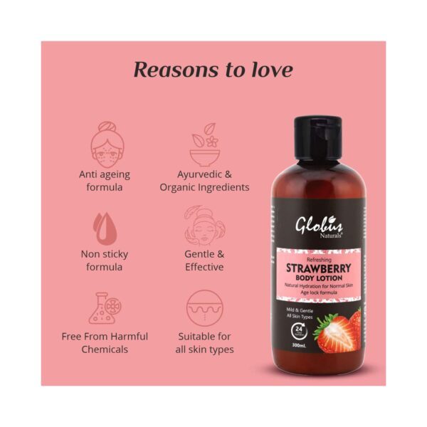 Globus Naturals Refreshing Strawberry Body Lotion (300ml) - Globus Naturals